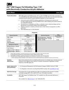 Лента медная с токопроводящим клеевым слоем 3М 1181 тех. описание Electrical Markets Division