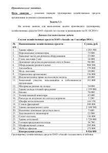 Практ.занятие № 1 группировка хоз.средств