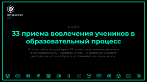 «33 приема вовлечения учеников в образовательный процесс»