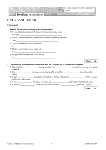 Solutionsu3 short test 1a