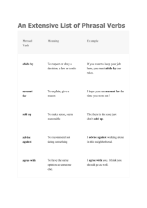 An Extensive List of Phrasal Verbs