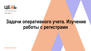 Задачи оперативного учета введение