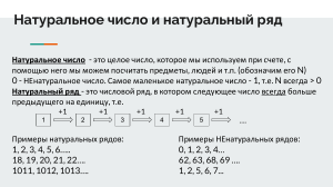 1 Натуральное число и натуральный ряд