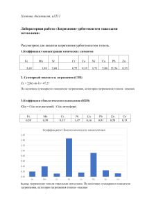 Лабораторная работа «Загрязнение урбогеосистем тяжелыми металлами»