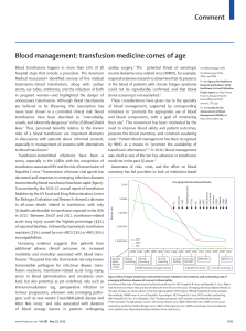 Blood-management--transfusion-medicine-comes-of-age 2013 The-Lancet