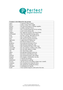 gerund infinitive verbs list