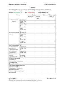 Таблицы к Инструкции ПЗ №6 ПДД