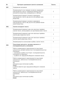 Критерии оценивания изложения