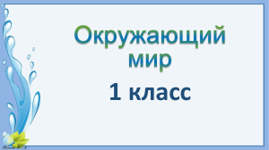 к уроку окр мира 1 класс