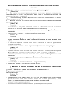 Критерии оценивания различных видов работ учащихся на уроках изобразительного искусства