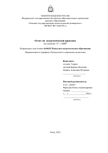 Отчет  по производственной  педагогической    практике по модулю 12  (1)