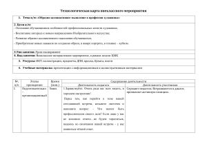 МАКЕТ ТЕХНОЛОГИЧЕСКОЙ КАРТЫ МАСТЕР-КЛАССА