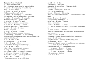 Entry test Form 8 Variant I