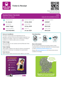 KLIA Transit e-Ticket(s)