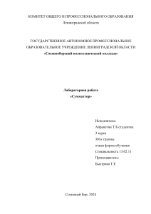 4 Лабораторная работа 