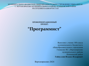 проектная работа программист