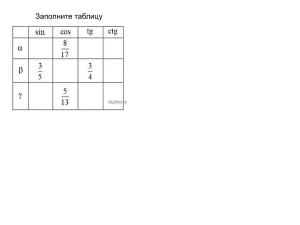 теорема синусов  и косинусов