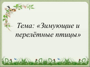 Зимующие и перелетные птицы презентация