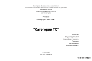 презентация категории тс