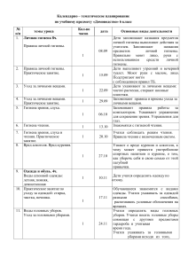 РП Домоводство 6 класс