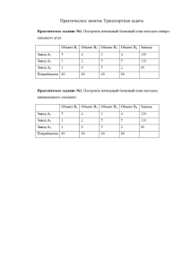 Практическое занятие  1 Транспортная задача (2)
