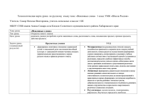 Технологическая карта. Русский язык 1 класс. Вежливые слова