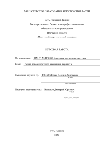 Курсовая работа Автоматизированные системы