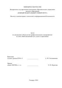 эссе по психологии "Мой жизненный путь, цели и стремления"