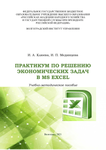 Клюева И. А., Мединцева И. П. Практикум по решению экономических задач в MS Excel