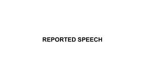 REPORTED SPEECH